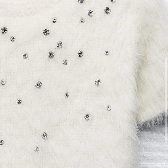 Zara faux FUR JEWEL SWEATER - Picture 2 of 5